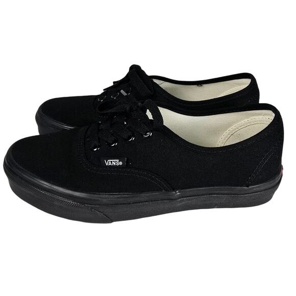 Vans Authentic Black Canvas Low Top Unisex W7 M5.5 – Minimalist Skate Shoe - Picture 6 of 7